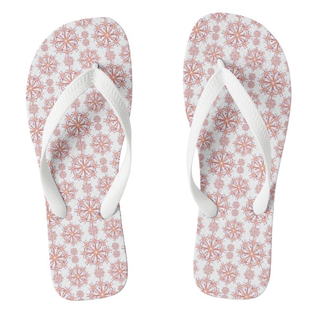 floral snowflakes flip flops (Footbed)