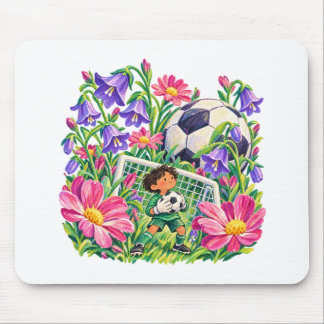 Floral Soccer Goalkeeper Purple Pink Sports Gift Mouse Pad