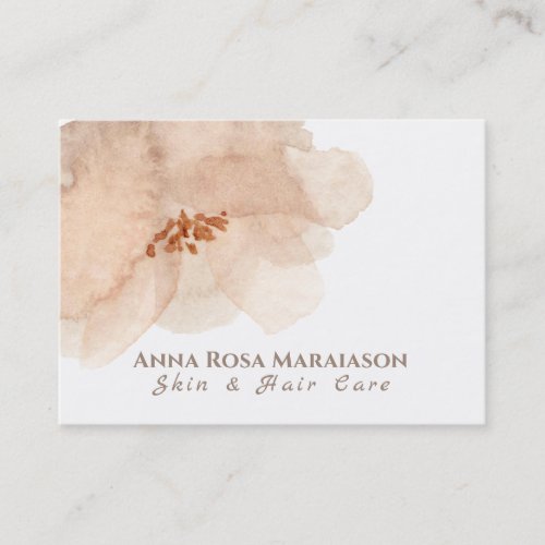  Floral Soft Abstract Peach Beige Watercolor Business Card