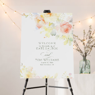 Floral Soft Elegant Wedding Welcome Sign