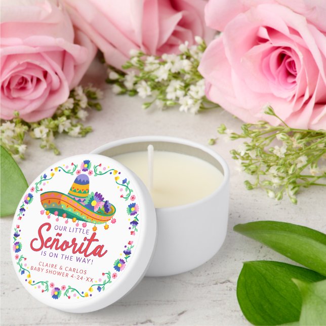 Floral Sombrero Fiesta Baby Shower  Mini Candle Favors (Insitu (Wedding))