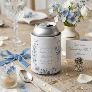 Floral Something blue before i do Bridal Shower Can Cooler