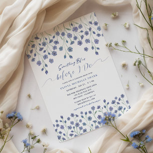 Floral Something Blue Before I do Bridal Shower Invitation