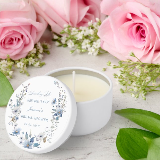 Floral Something blue before i do Bridal Shower Mini Candle Favors (Insitu (Wedding))