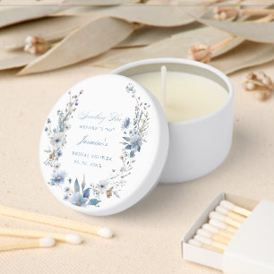 Floral Something blue before i do Bridal Shower Mini Candle Favors