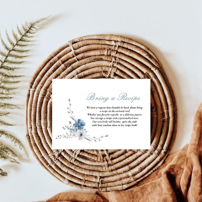 Floral Something blue  Book recipe for the bride Enclosure Card (Creator Uploaded)
