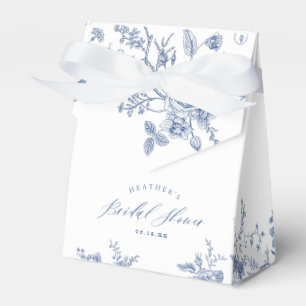 Floral Something Blue Bridal Shower Favor Boxes