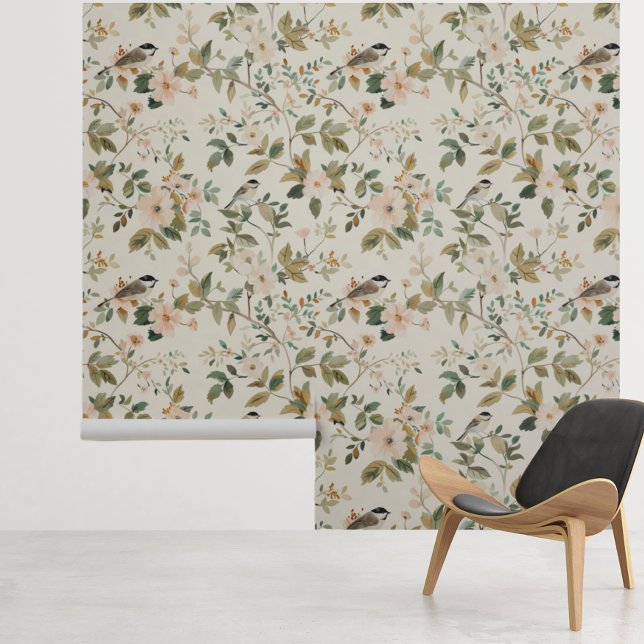 Floral Song Bird Light Pretty Pattern Wallpaper (Creator Uploaded)