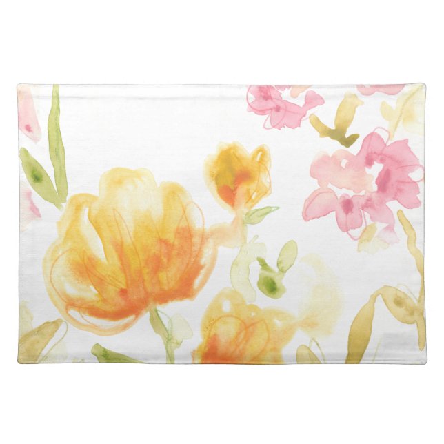 Floral Song I Cloth Placemat (Front)