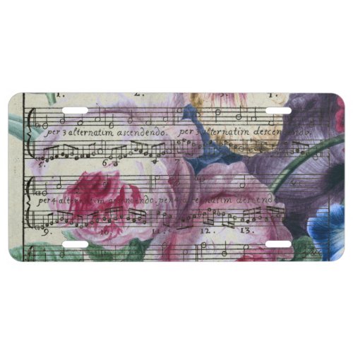 Floral Songs License Plate