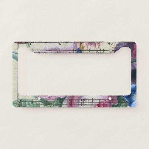 Floral Songs License Plate Frame