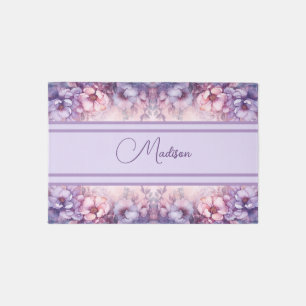 Floral soothing pink design rug