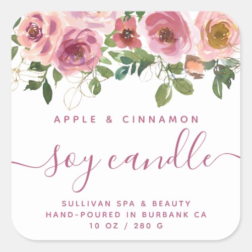 Floral Soy Candle Label