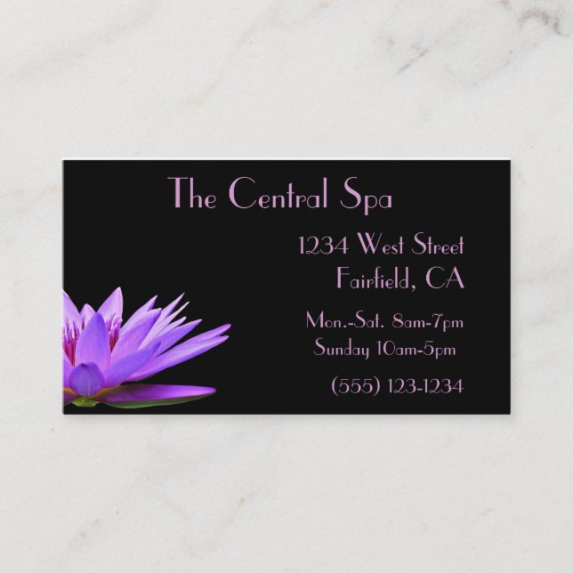 floral Spa and Salon Treatment Business Card (Front)