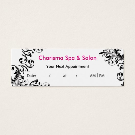 Floral Spa Salon Appointment Business Card (Front)