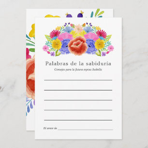 Floral Spanish Fiesta Bridal Shower Advice Card