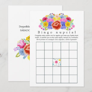 Floral Spanish Fiesta Bridal Shower Bingo