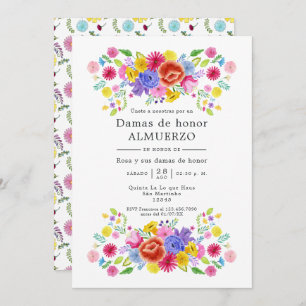 Floral Spanish Fiesta Bridesmaids Luncheon Invitation