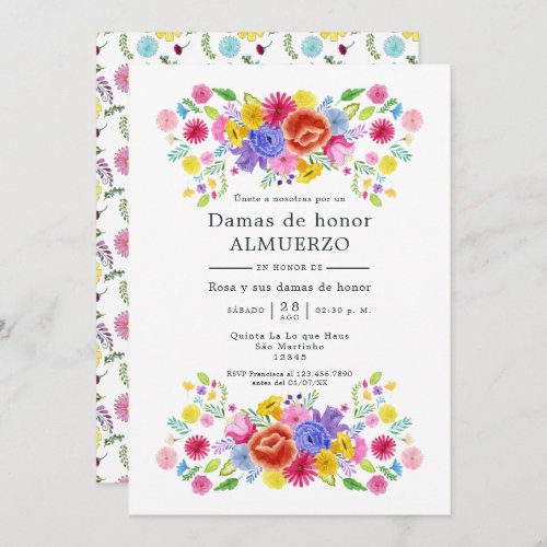 Floral Spanish Fiesta Bridesmaids Luncheon Invitation