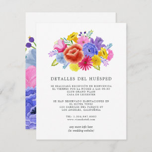 Floral Spanish Fiesta Wedding Guest Details Enclosure Card