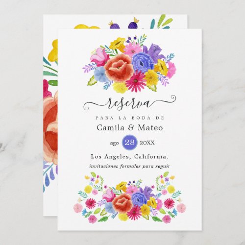 Floral Spanish Fiesta Wedding Save The Date