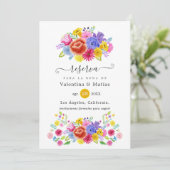 Floral Spanish Fiesta Wedding Save The Date (Standing Front)