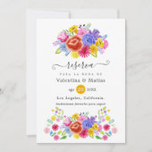 Floral Spanish Fiesta Wedding Save The Date (Front)