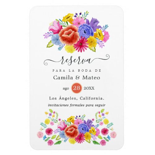 Floral Spanish Fiesta Wedding Save the Date Magnet