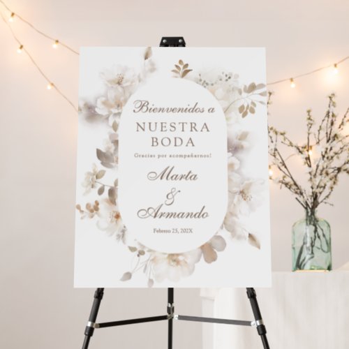Floral Spanish Wedding Welcome sign 
