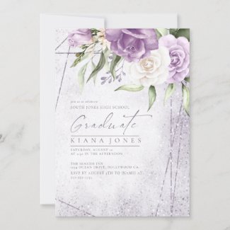 Floral Sparkles Graduation Mauve ID889