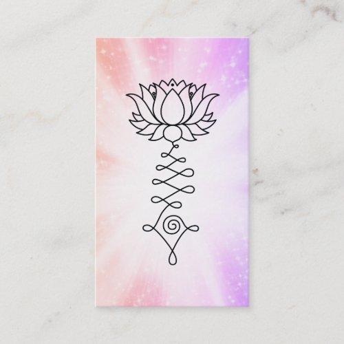   Floral Sparkles Lotus Reiki Healing Energy Business Card