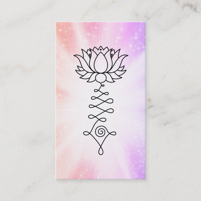*~*  Floral Sparkles Lotus Reiki Healing Energy Business Card (Front)
