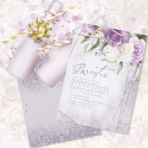 Floral Sparkles Sweet Sixteen Mauve ID912