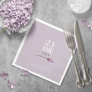 Floral Sparkles Wedding Date Mauve ID889 Napkins