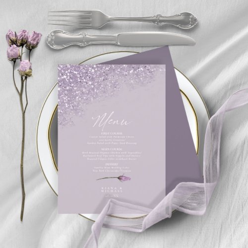 Floral Sparkles Wedding Menu4 Mauve ID889