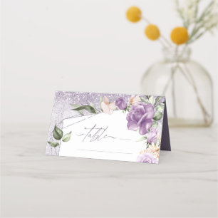Floral Sparkles Wedding Table Mauve ID889 Place Card