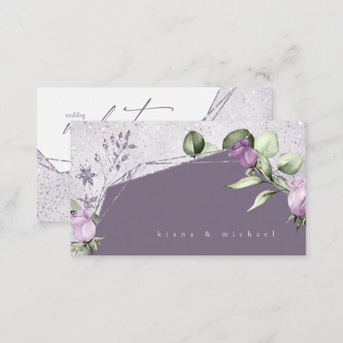 Floral Sparkles Wedding Website Mauve ID889 Enclosure Card