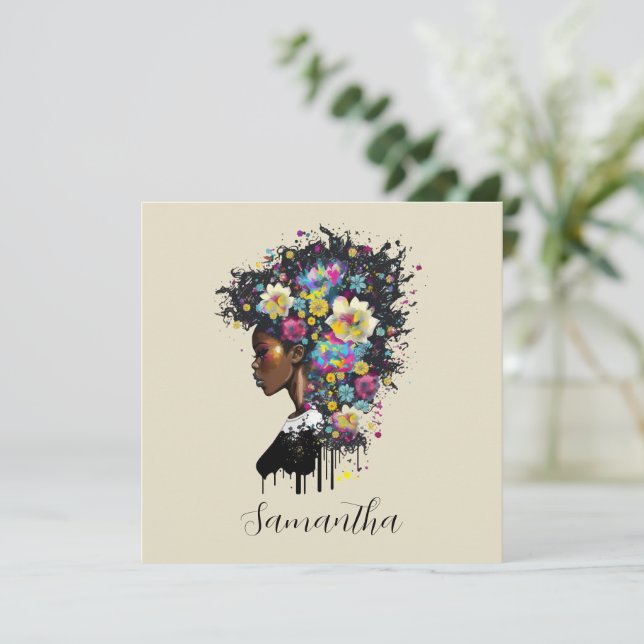 Floral Sparkling African American Woman (Standing Front)