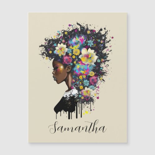 Floral Sparkling African American Woman