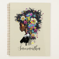 Floral Sparkling African American Woman