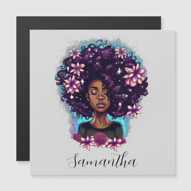 Floral Sparkling Afro Woman (Front/Back)