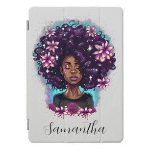 Floral Sparkling Afro Woman iPad Pro Cover