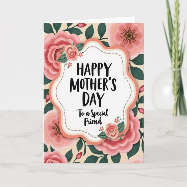 Floral Special Friend Card (Front)