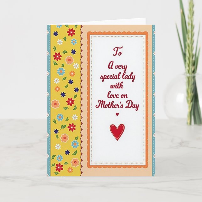 Floral Special Lady Mothers Day Card (Front)