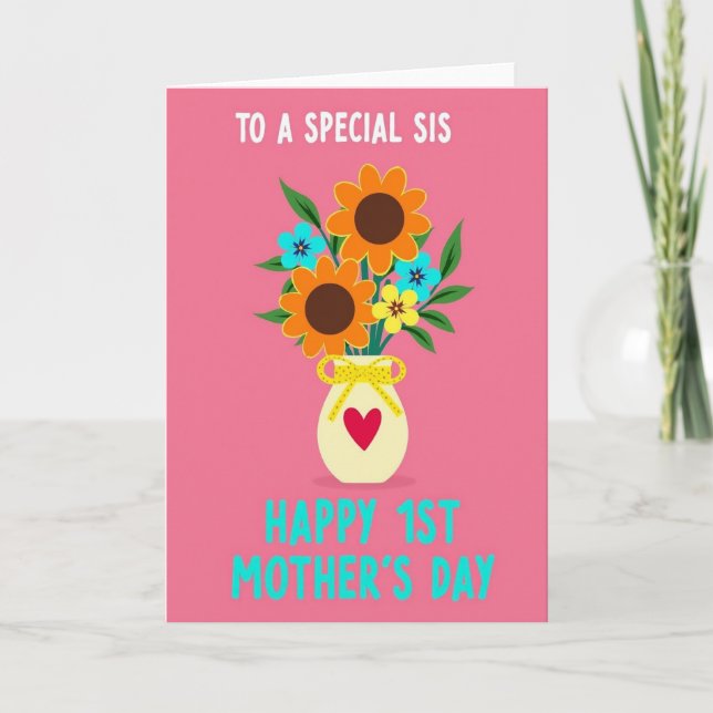 Floral Special Sis Mothers Day Card (Front)