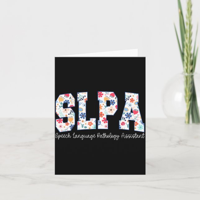 Floral Speech Language Pathology Istant Slpa Appre Card (Front)