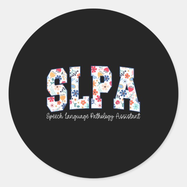 Floral Speech Language Pathology Istant Slpa Appre Classic Round Sticker (Front)