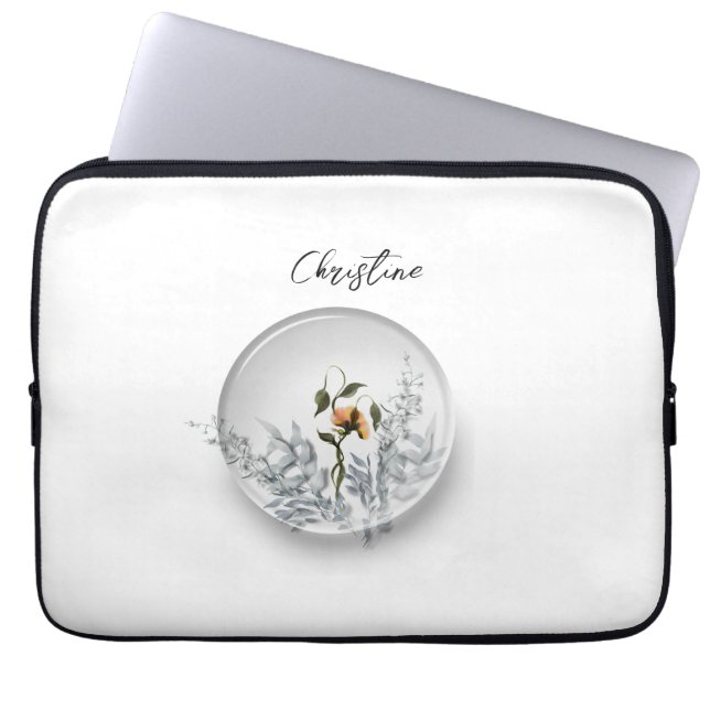Floral sphere laptop sleeve  (Front)
