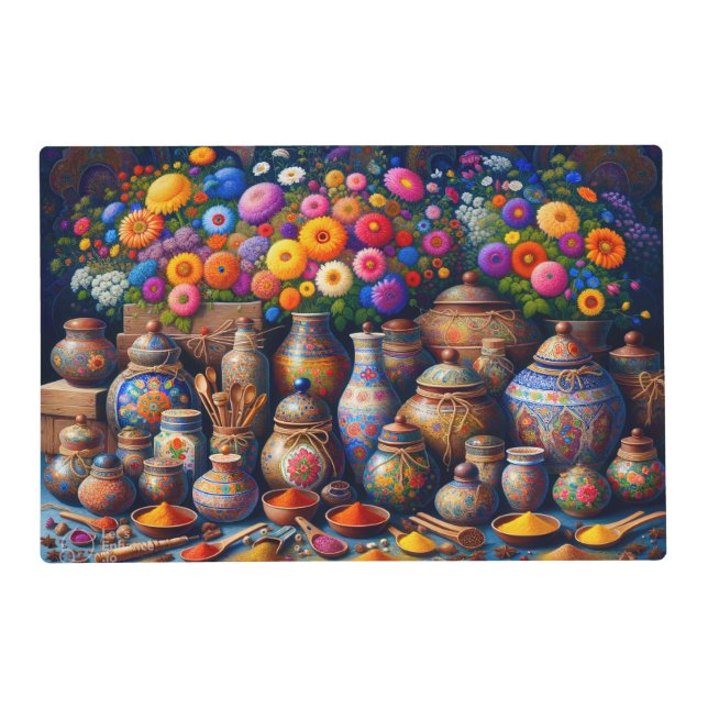 "Floral Spice Bazaar" Placemat (Front)