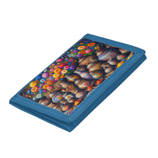 "Floral Spice Bazaar" Tri-fold Wallet